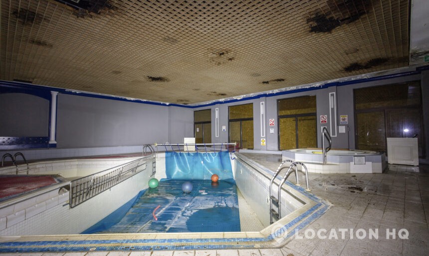 empty swimming pool London filming