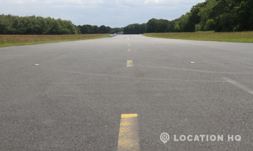 Landing strip tarmac filming