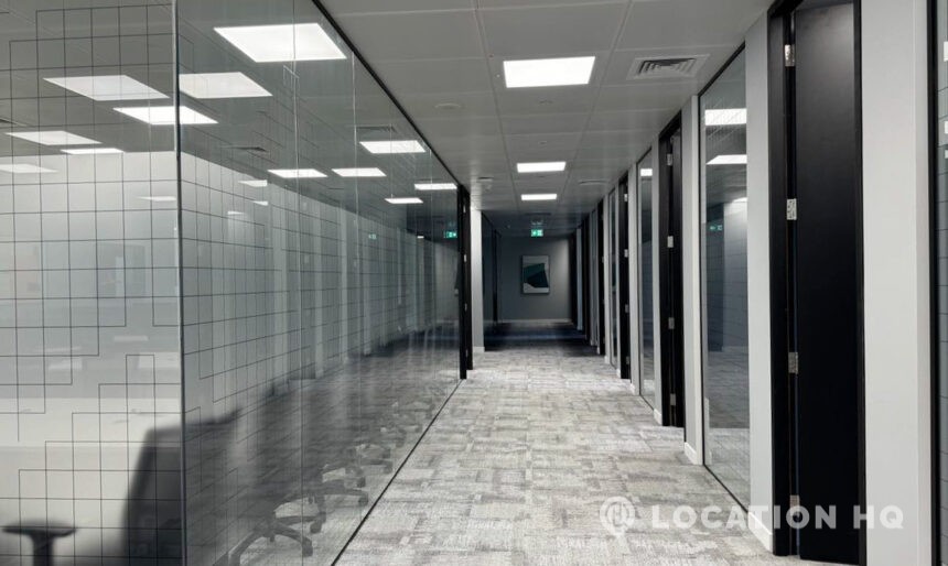 glass corridor filming office