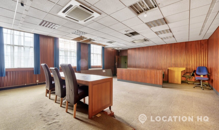 seventies 70's wood panelling board room